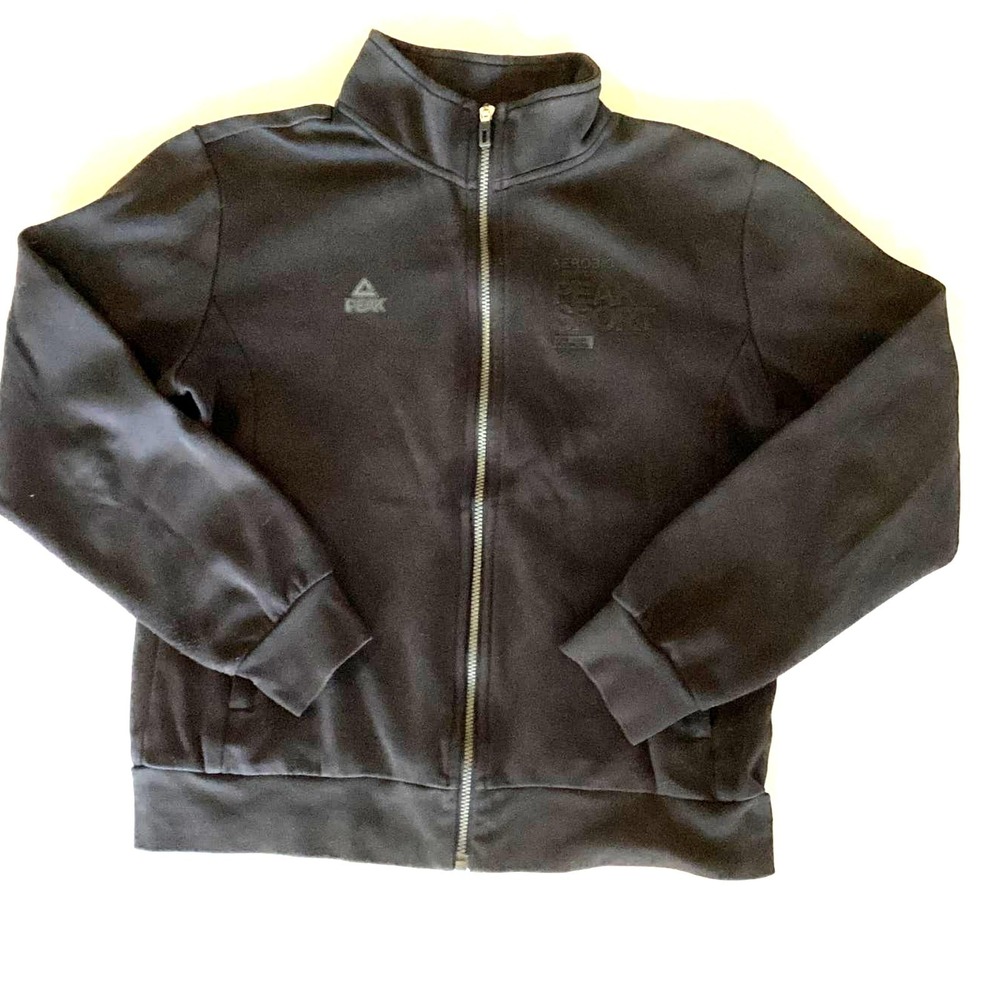 Peak Jacket Womens Small Black Cotton Aerobic Sport  Blend Zip Up Athleisure D4
